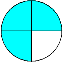 circle three fourths blue