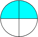 circle two fourths blue