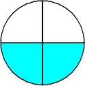 circle two fourths blue